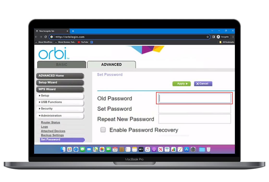 ORBI Router Password Change